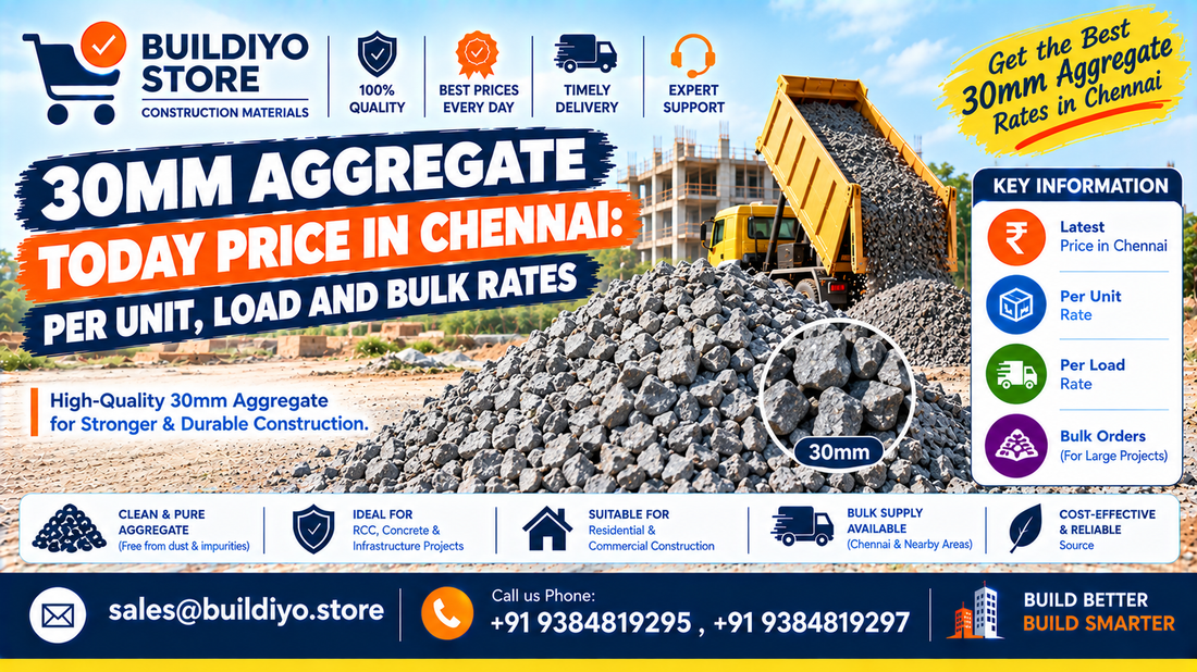 30mm Aggregate Today Price in Chennai: Per Unit, Load and Bulk Rates