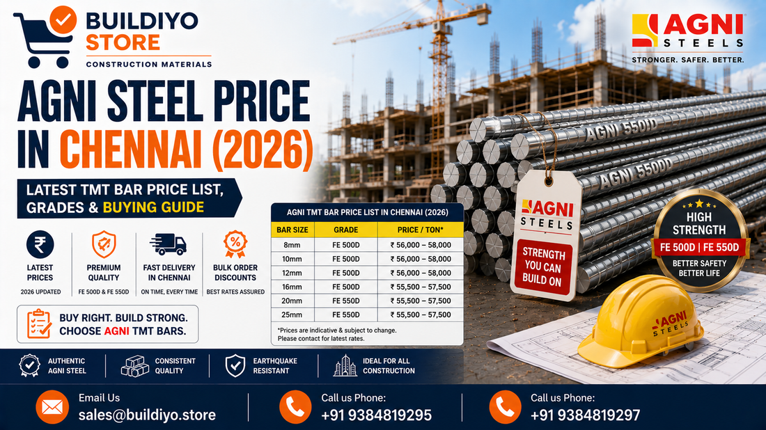 Agni Steel Price in Chennai (2026): Latest TMT Bar Price List, Grades & Buying Guide