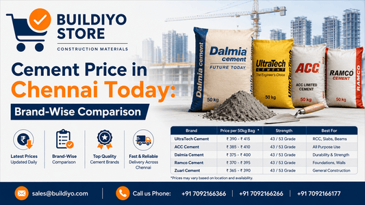 Cement Price in Chennai Today: Brand-Wise Comparison