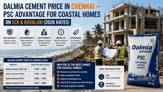Dalmia Cement Price in Chennai — PSC Advantage for Coastal Homes on ECR & Kovalam (2026 Rates)