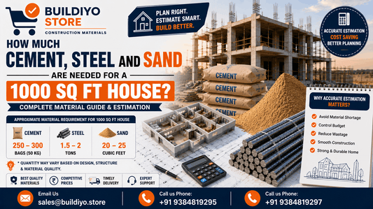 How Much Cement, Steel and Sand Are Needed for a 1000 Sq Ft House?