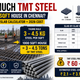 How Much TMT Steel for a 1000 sqft House in Chennai? (Slab-by-Slab Calculator + 2026 Cost)