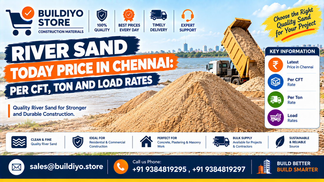 River Sand Today Price in Chennai: Per CFT, Ton and Load Rates