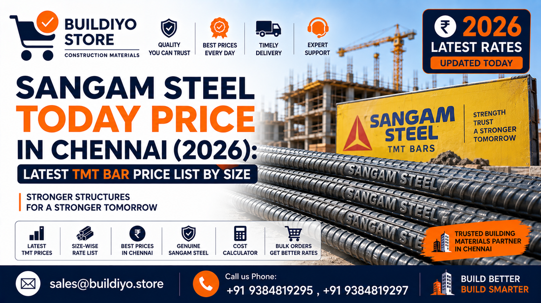 Sangam Steel Today Price in Chennai (2026): Latest TMT Bar Price List by Size