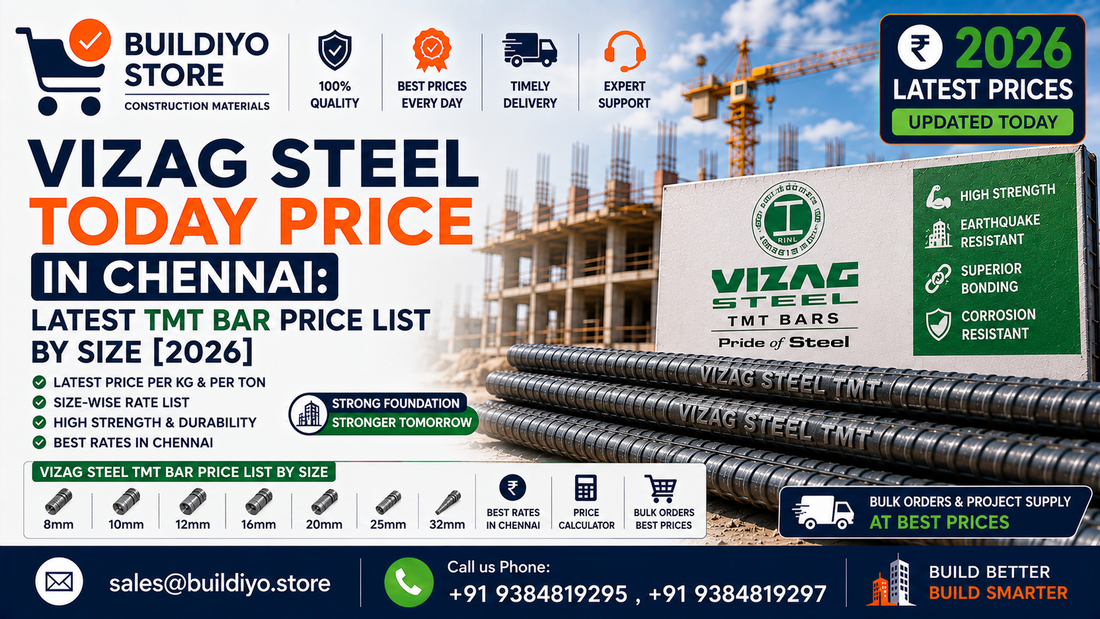 Vizag Steel Today Price in Chennai: Latest TMT Bar Price List by Size [2026]