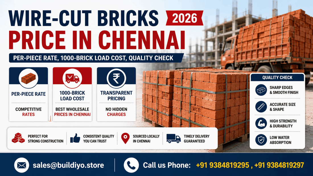 Wire-Cut Bricks Price in Chennai — Per-Piece Rate, 1000-Brick Load Cost, Quality Check (2026)