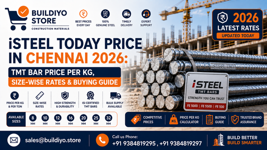 iSTEEL Today Price in Chennai 2026: TMT Bar Price Per Kg, Size-Wise Rates & Buying Guide